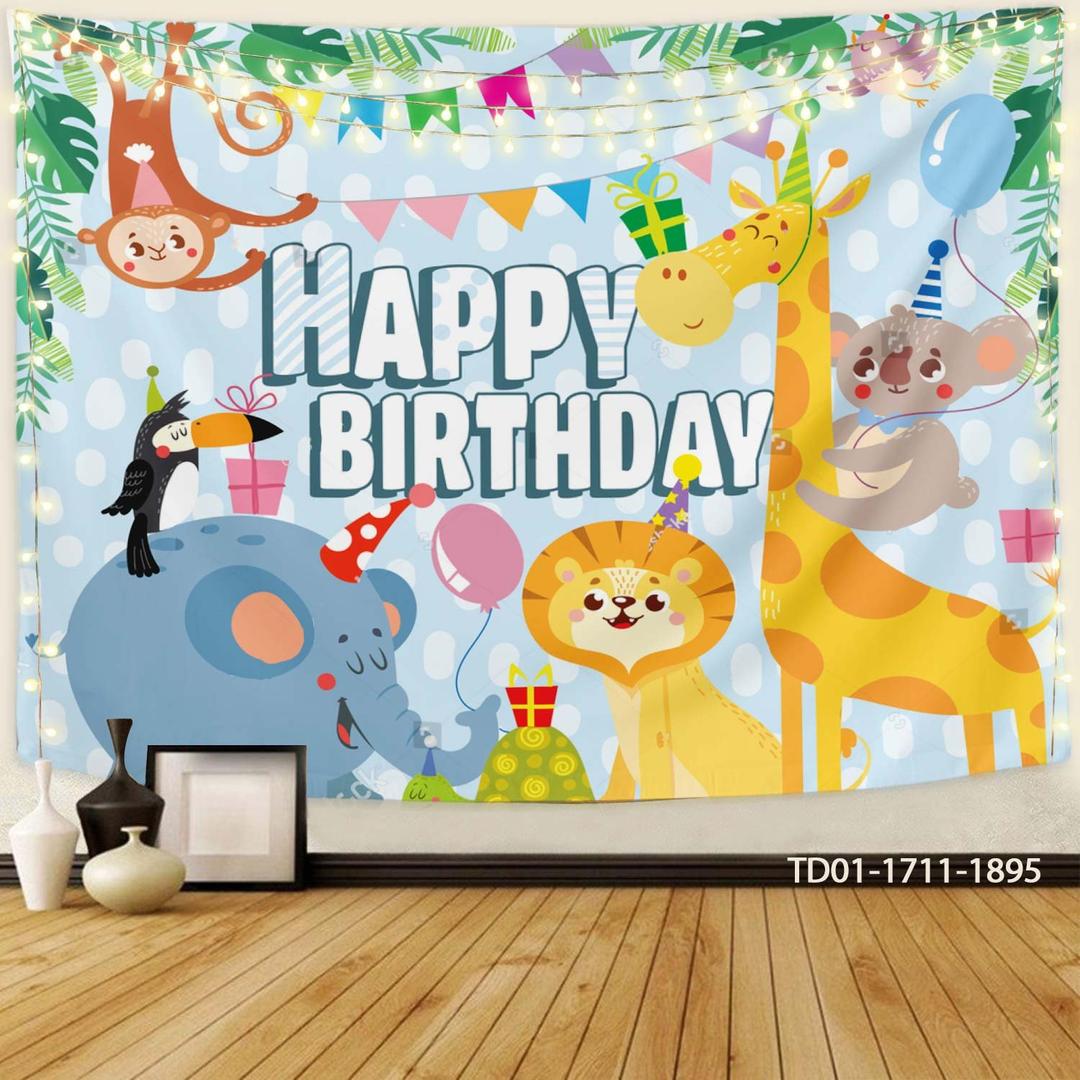 Tranh vải treo tường Happy Birthday trang trí sinh nhật 006