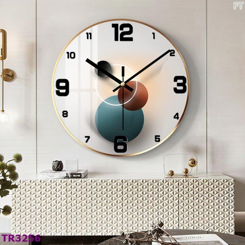 (Viền Vàng) Đồng hồ treo tường nghệ thuật tối giản size 40cm Tráng Gương S