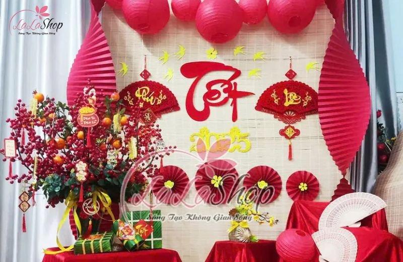 Mành tre mộc mạc – mang hồn Tết xưa vào không gian hiện đại.