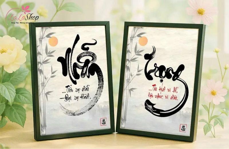 Tranh để bàn in sẵn 