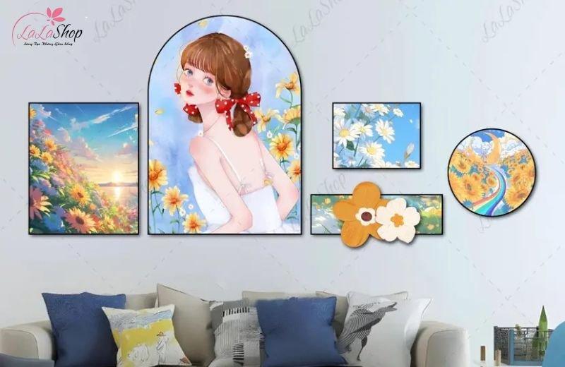 Tranh Formex nhẹ, bền, dán keo sẵn tiện lợi.