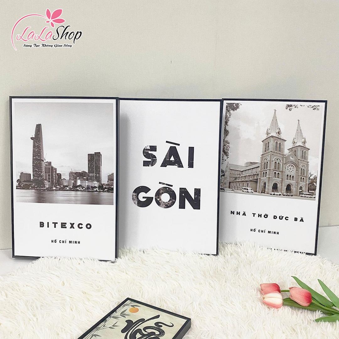 Tranh treo tường Sài Gòn trắng đen (HG)