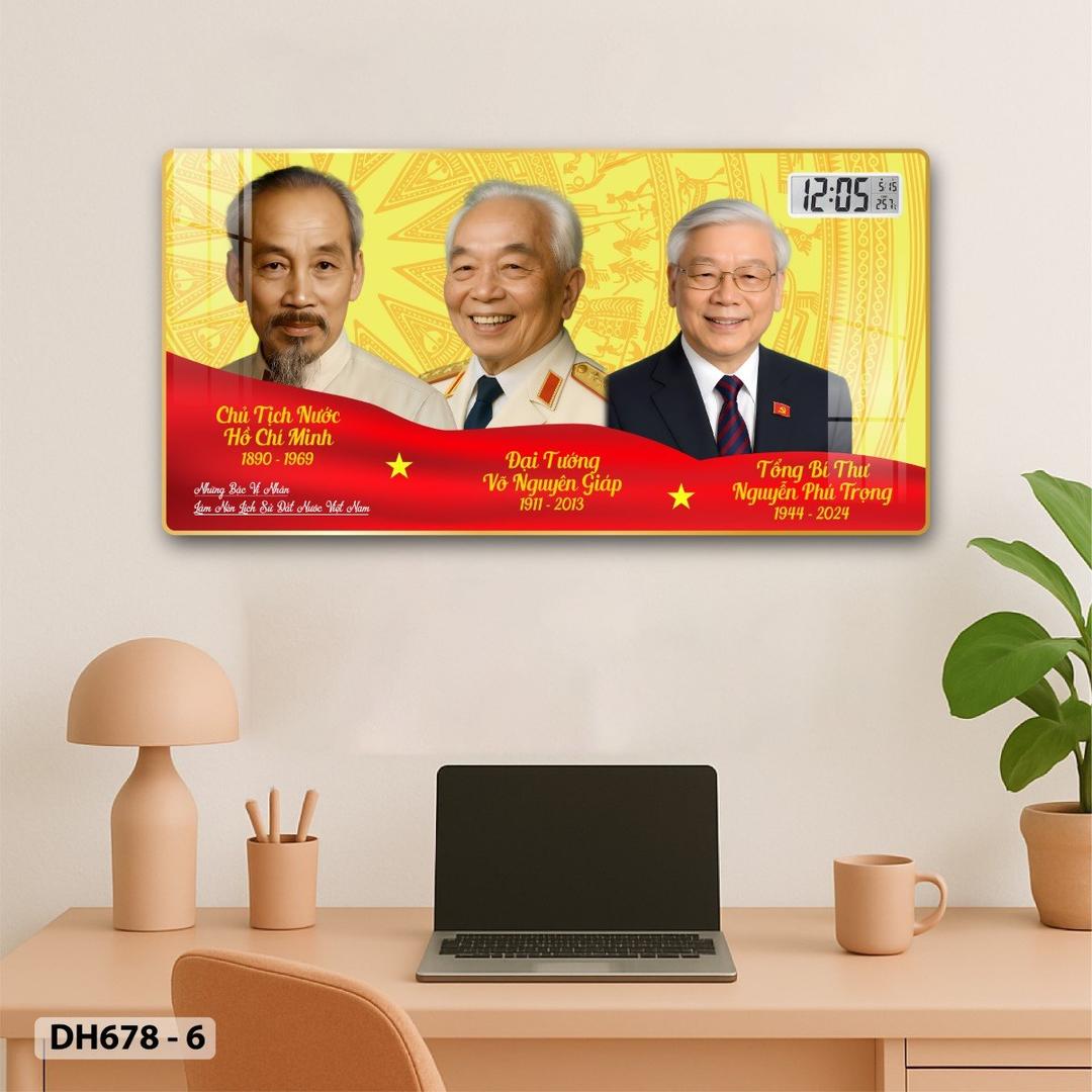 Tranh Đồng Hồ Điện Tử Treo Tường Chân Dung Những Nhà Lãnh Tụ Vĩ Đại