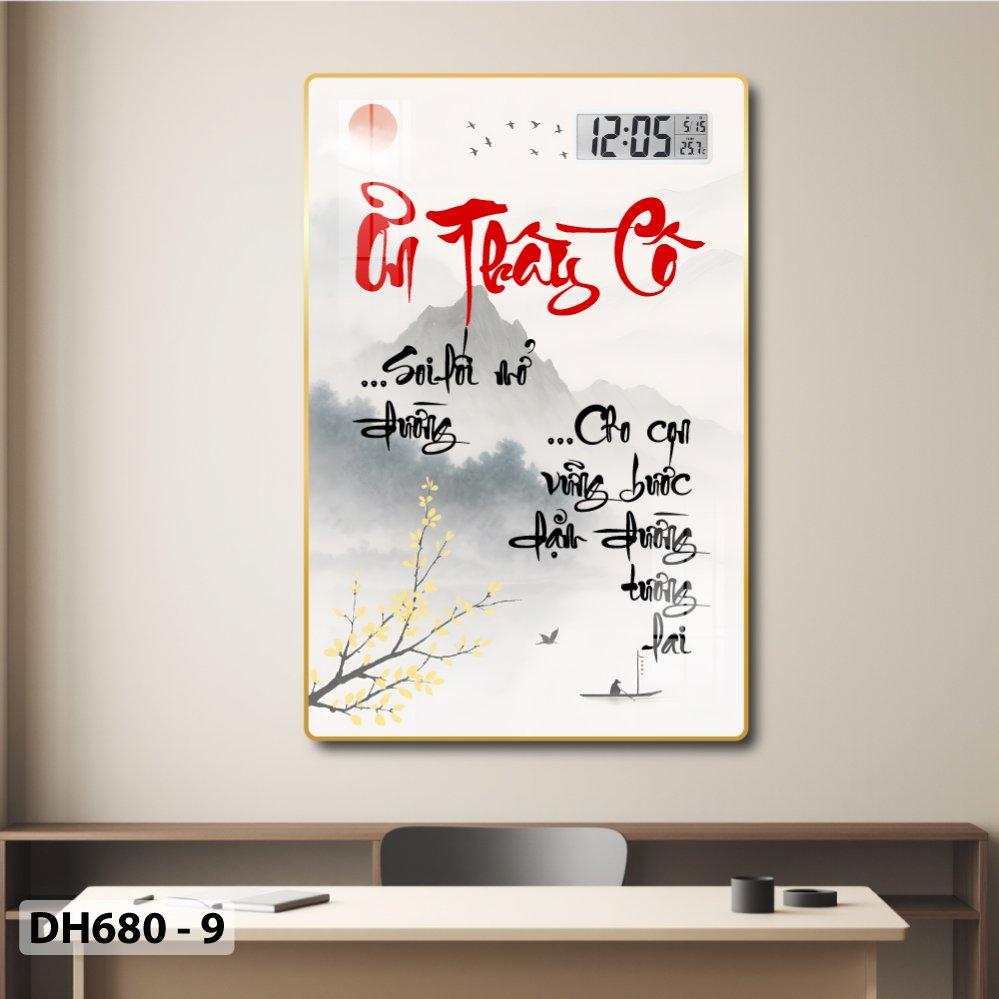 Tranh Đồng Hồ Điện Tử Pha Lê Treo Tường Tặng Thầy Cô Món Quà Kỷ Niệm Ý Nghĩa