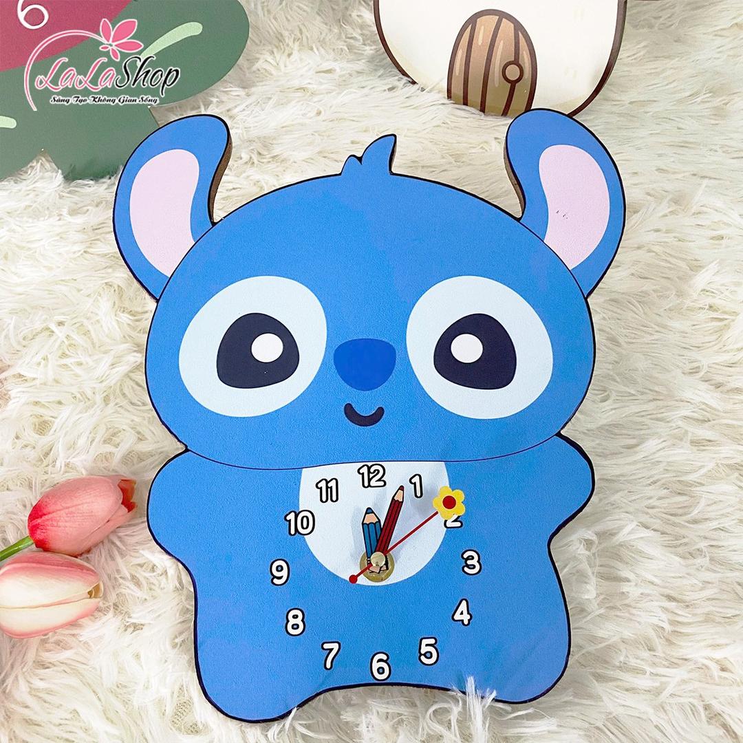 Đồng Hồ Gỗ Treo Tường Nhân Vật Hoạt Hình Stitch
