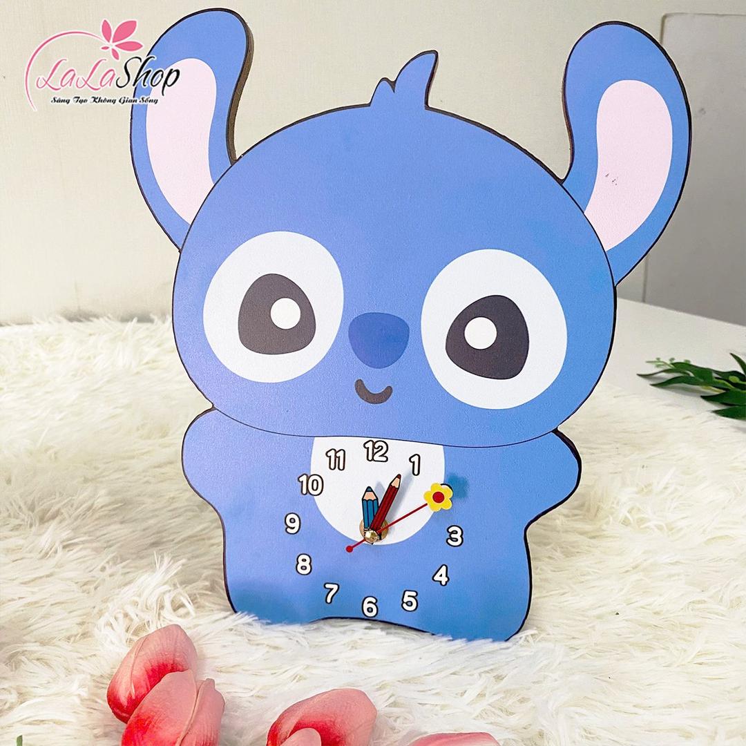 Đồng Hồ Gỗ Treo Tường Nhân Vật Hoạt Hình Stitch