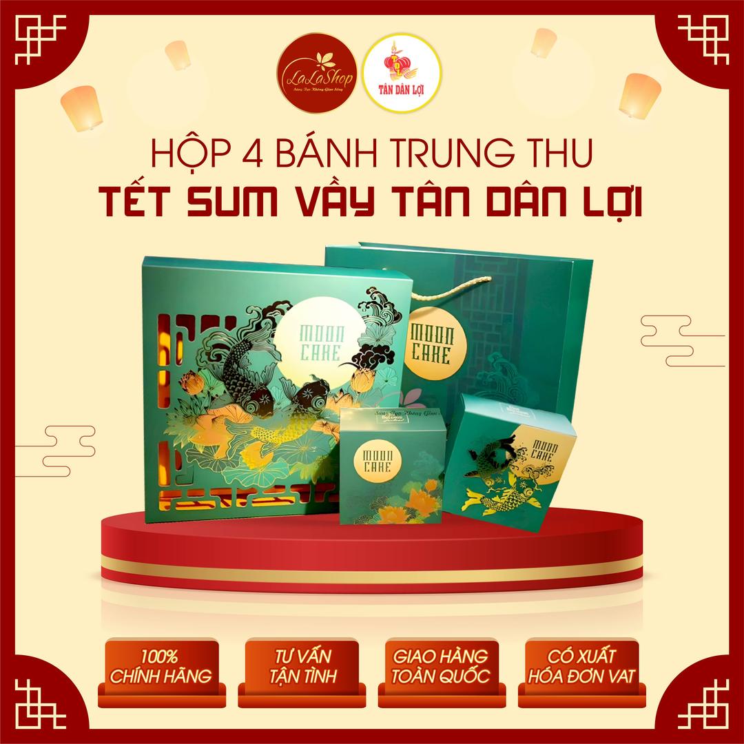 Hộp 4 bánh trung thu Tết sum vầy Tân Dân Lợi
