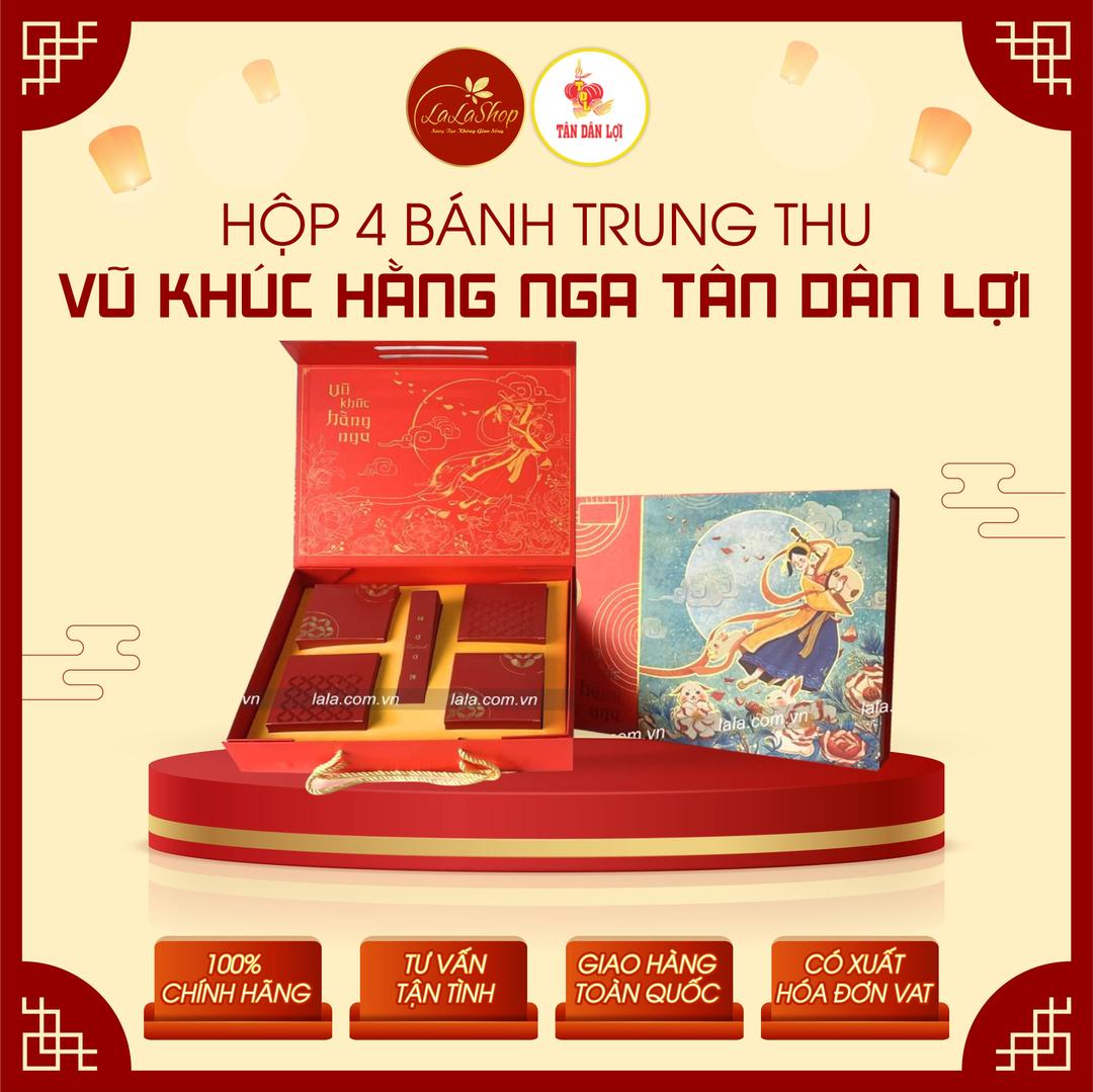 Hộp 4 Bánh Trung Thu Kèm Trà 15g Vũ Khúc Hằng Nga