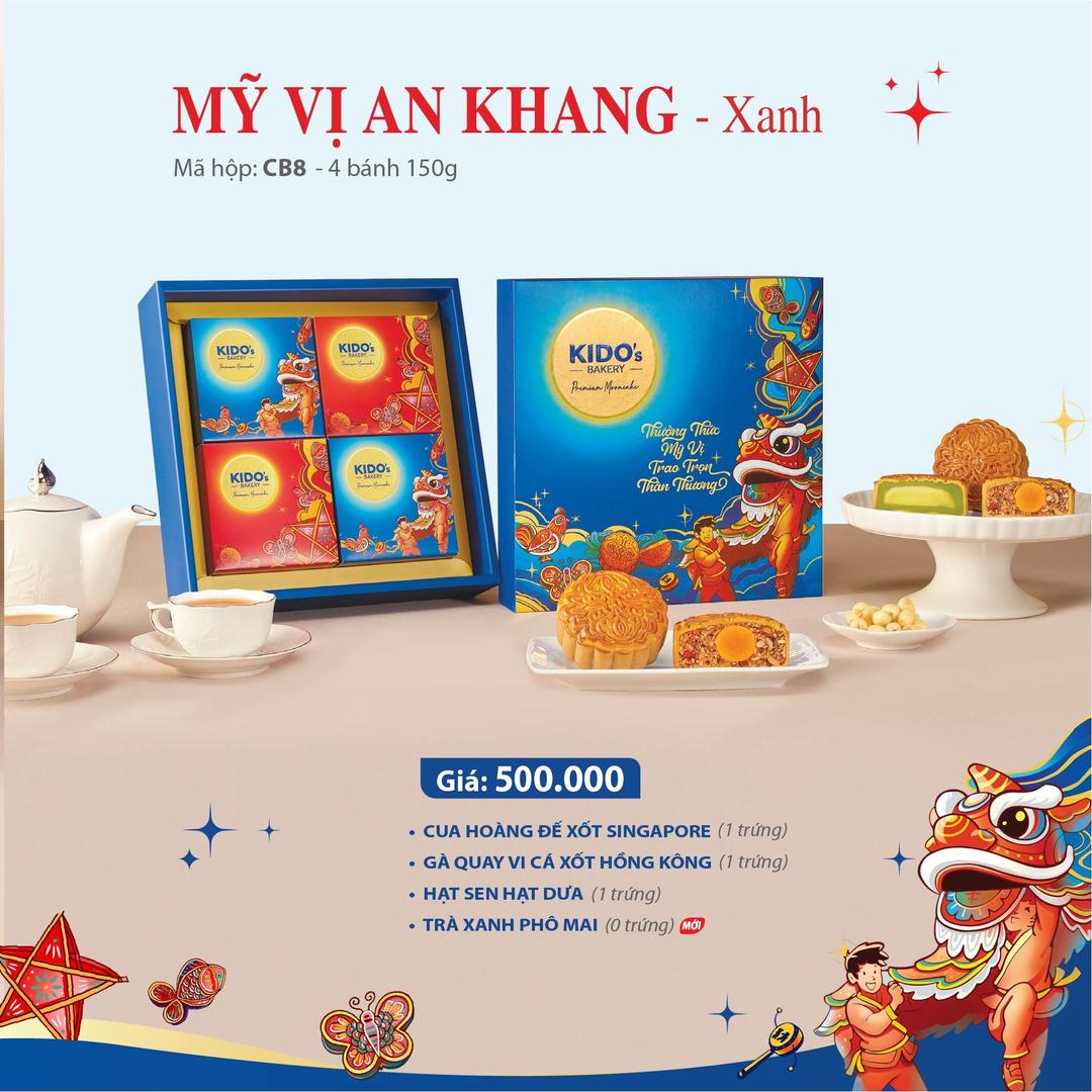 Hộp 4 Bánh Trung Thu Kido Mỹ Vị An Khang Xanh (CB4)