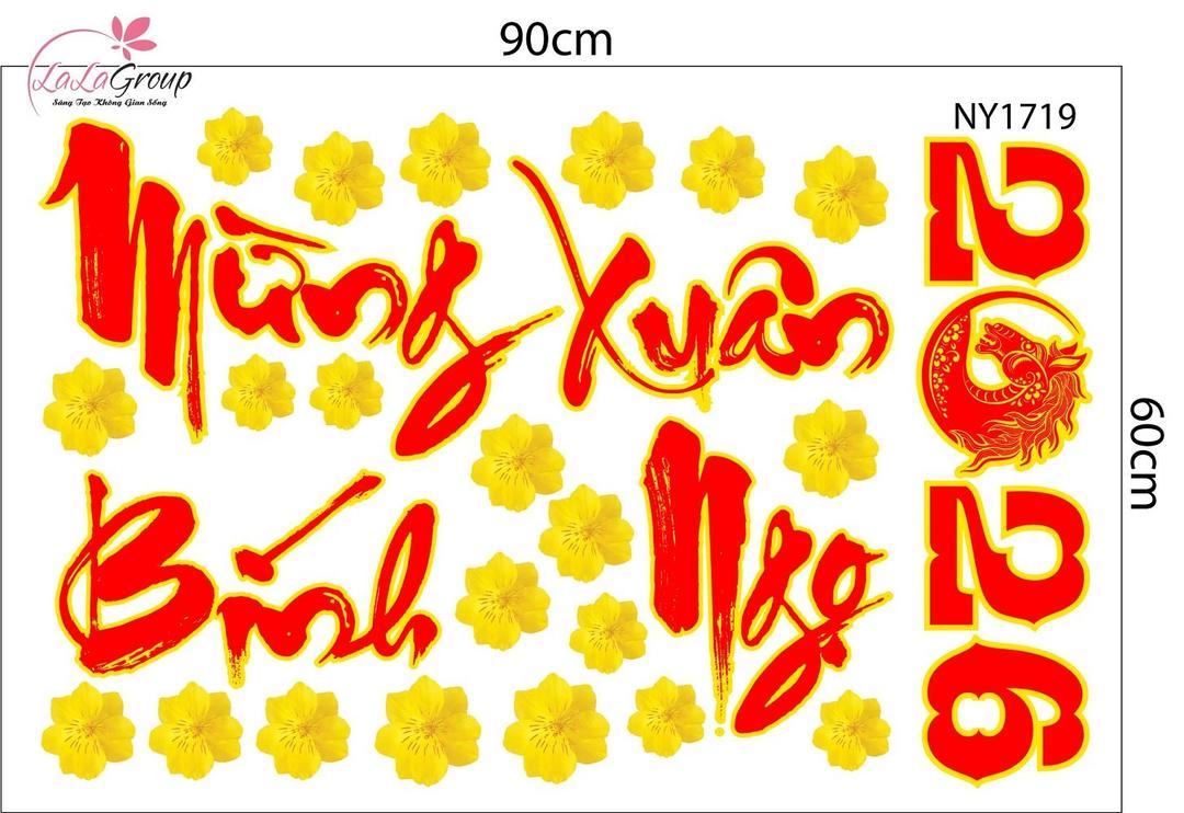 Decal Trang Trí Tết Mừng Xuân Bính Ngọ 2026