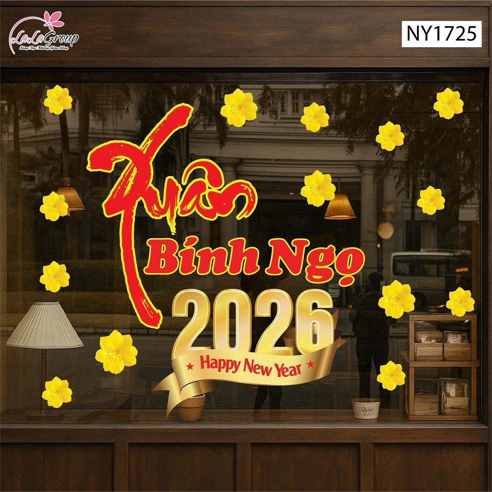 Decal Trang Trí Tết Xuân Bính Ngọ 2026