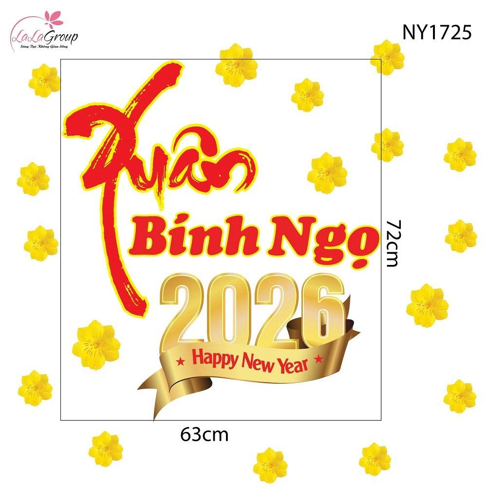 Decal Trang Trí Tết Xuân Bính Ngọ 2026