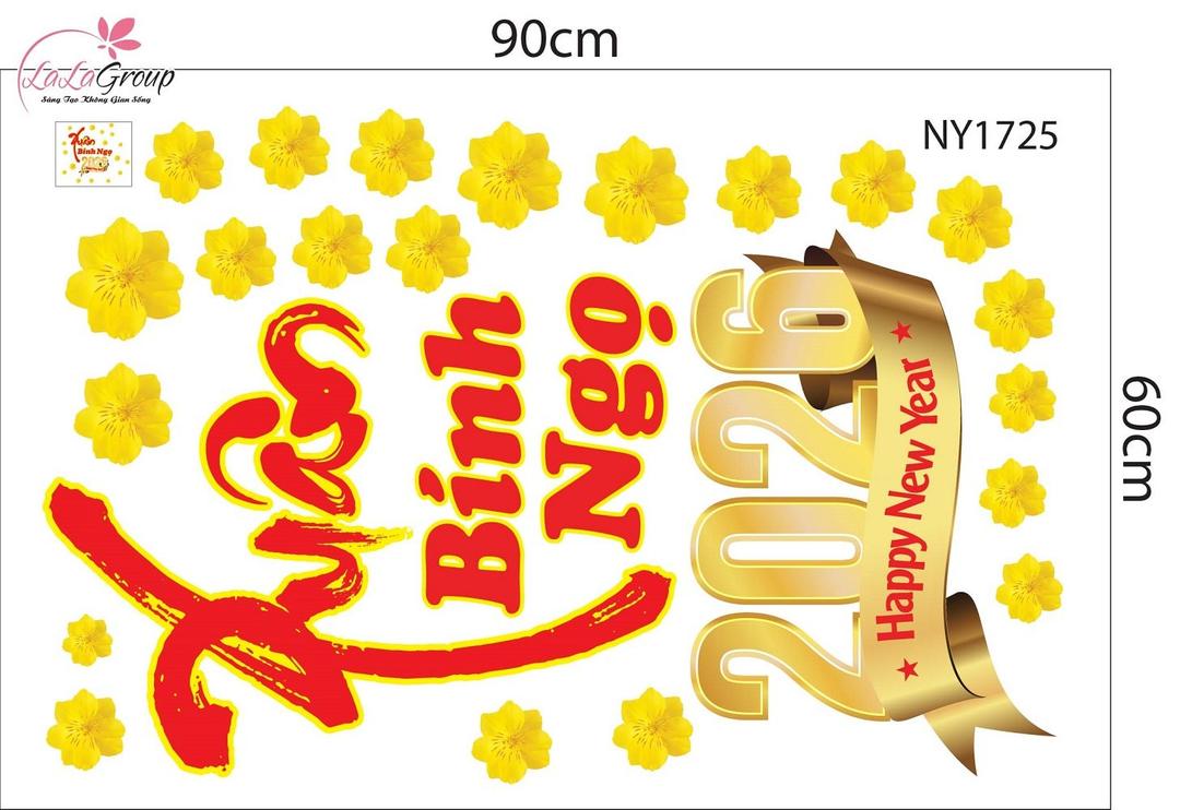 Decal Trang Trí Tết Xuân Bính Ngọ 2026