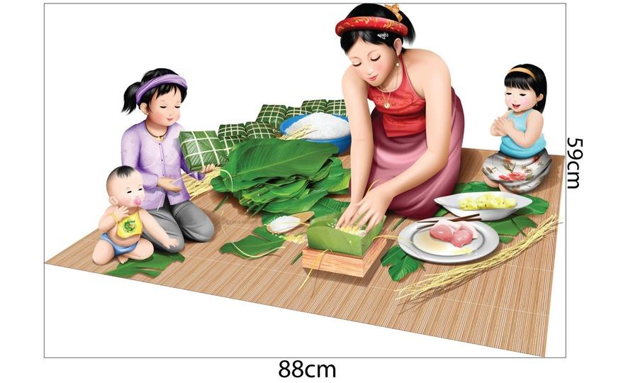 Combo Decal Trang Trí Cửa Kính Ngày Tết Đón Xuân Ất Tỵ 2025