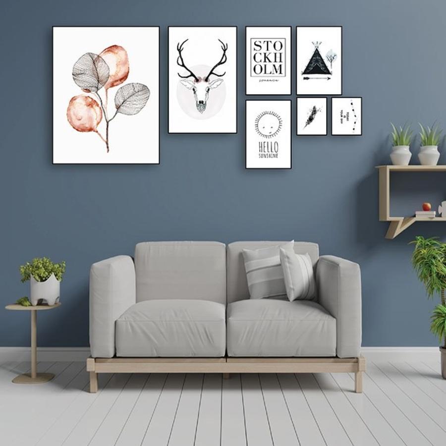 Tranh treo tường trắng đen có màu sắc đơn giản, gam màu tạo nên sự tinh tế và đẳng cấp