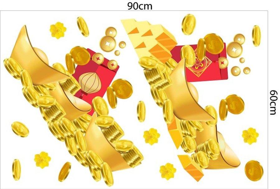Combo Decal Trang Trí Cửa Kính Ngày Tết Bé Chúc Xuân Ất Tỵ 2025