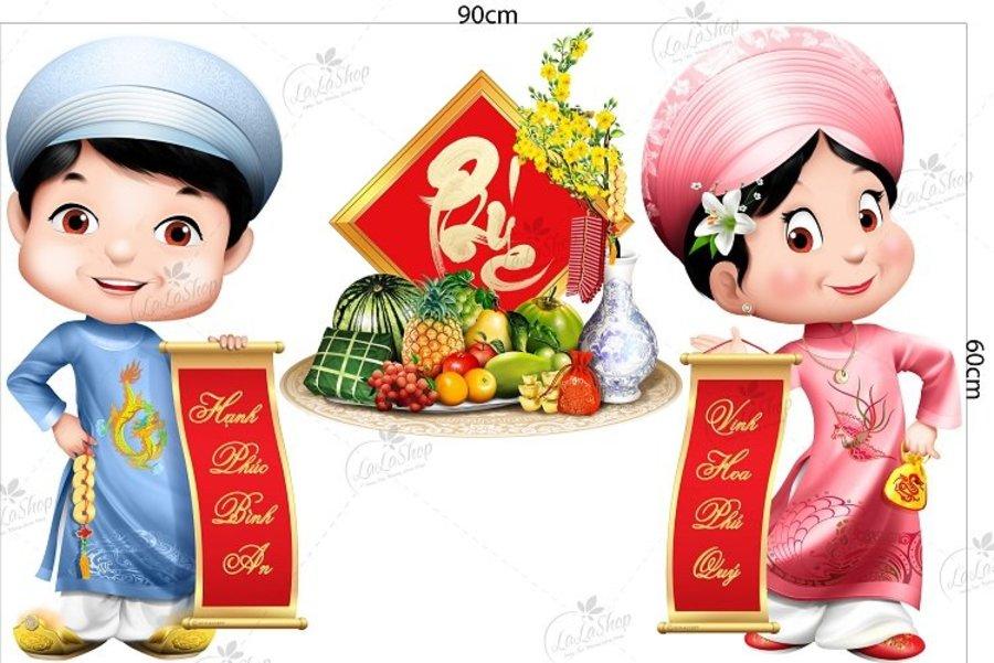 Combo Decal Trang Trí Tết Chúc Mừng Năm Mới Ất Tỵ Tài Lộc 2025