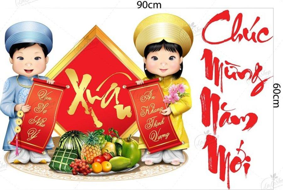 Combo Decal Trang Trí Tết An Khang Thịnh Vượng Vạn Sự Như Ý 2025