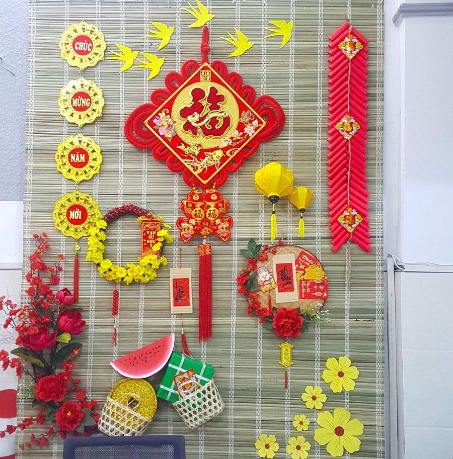 Tấm mành tre trang trí tết