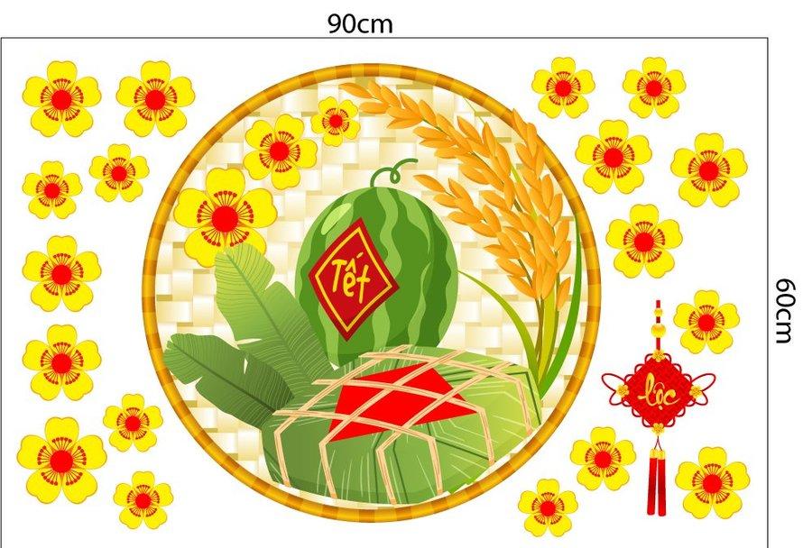 Combo Decal Trang Trí Tết An Khang Thịnh Vượng Vạn Sự Như Ý 2025