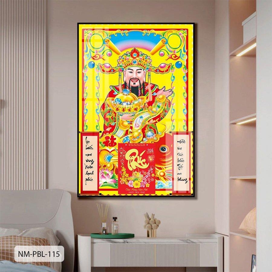 Lịch Tết Tranh Tráng Gương Treo Tường Thần Tài Mẫu 4 2025