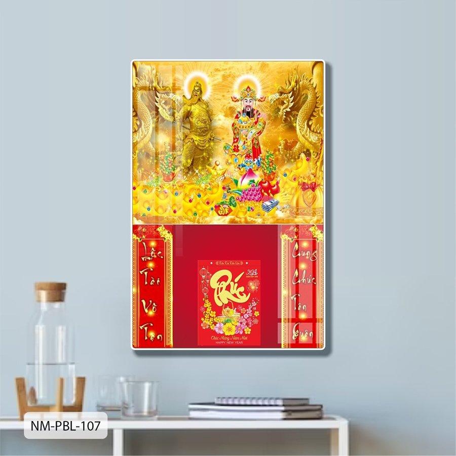 Lịch Tết Tranh Tráng Gương Treo Tường Thần Tài mẫu 1 2025