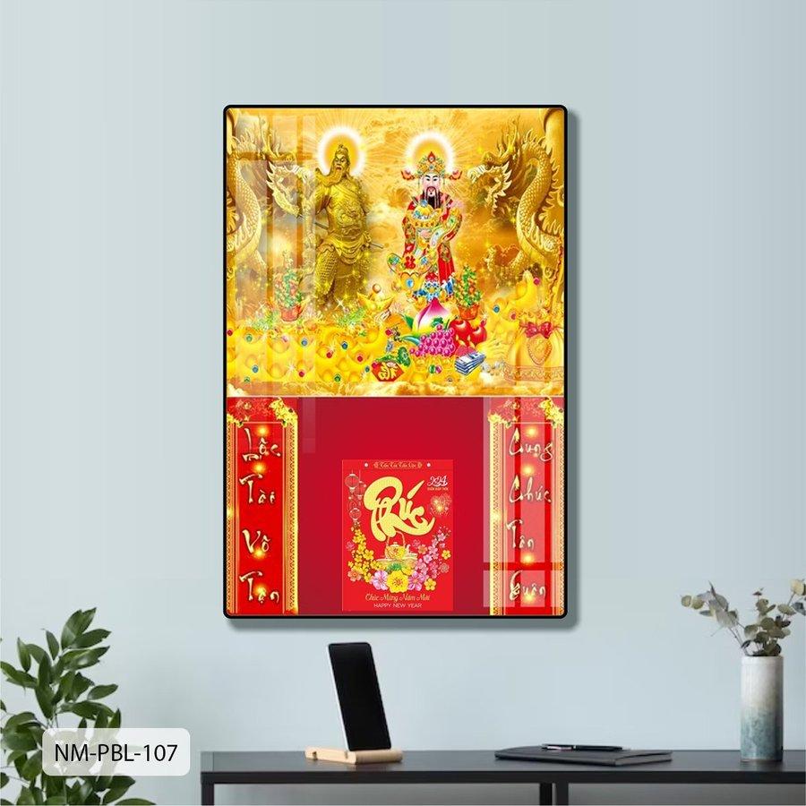Lịch Tết Tranh Tráng Gương Treo Tường Thần Tài mẫu 1 2025