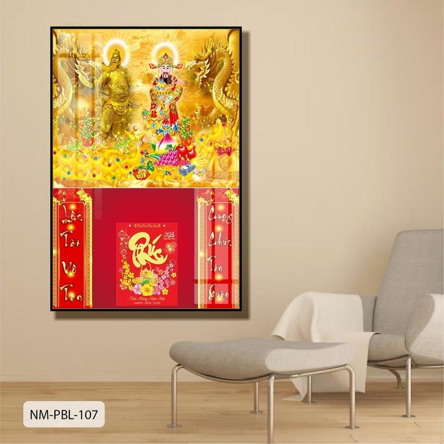 Lịch Tết Tranh Tráng Gương Treo Tường Thần Tài mẫu 1 2025