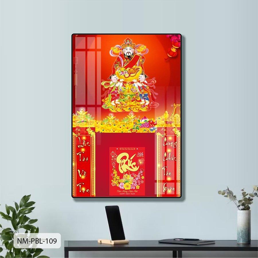 Lịch Tết Tranh Tráng Gương Treo Tường Thần Tài mẫu 2 2025