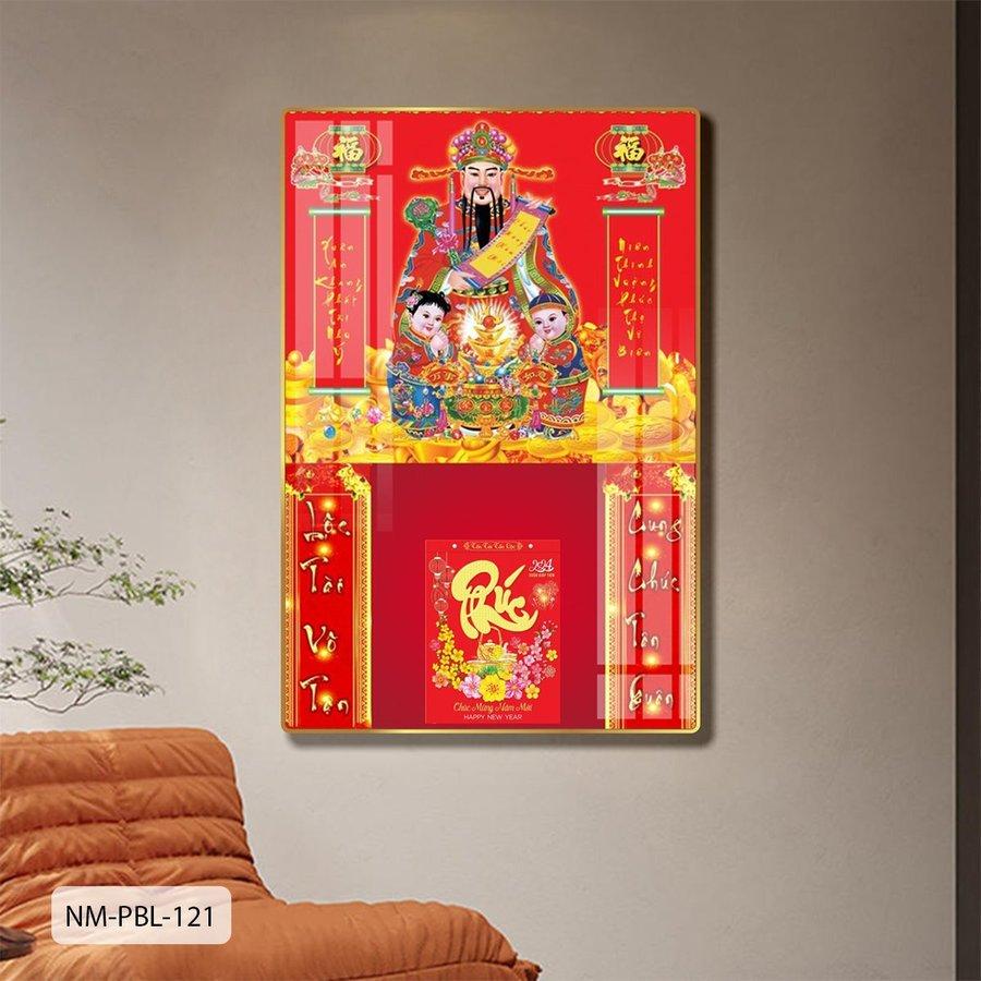 Lịch Tết Tranh Tráng Gương Treo Tường Thần Tài mẫu 5 2024