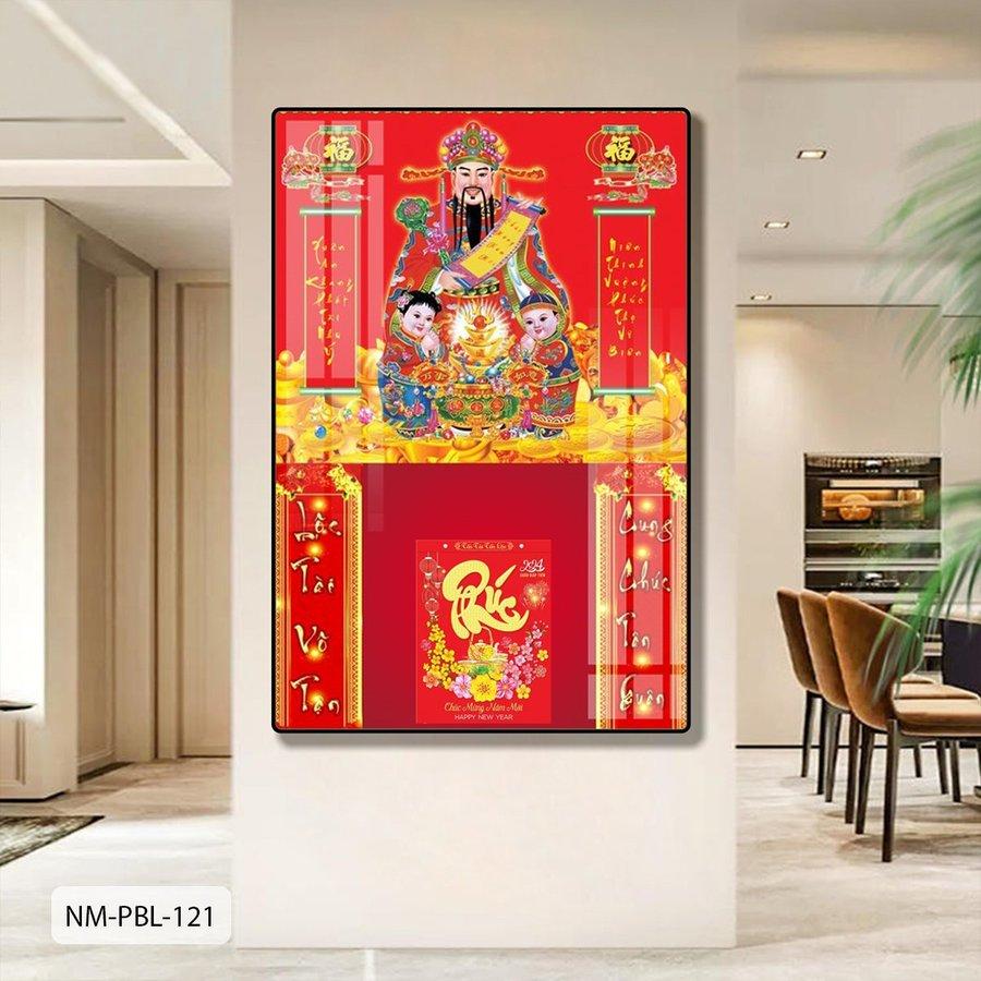 Lịch Tết Tranh Tráng Gương Treo Tường Thần Tài mẫu 5 2024