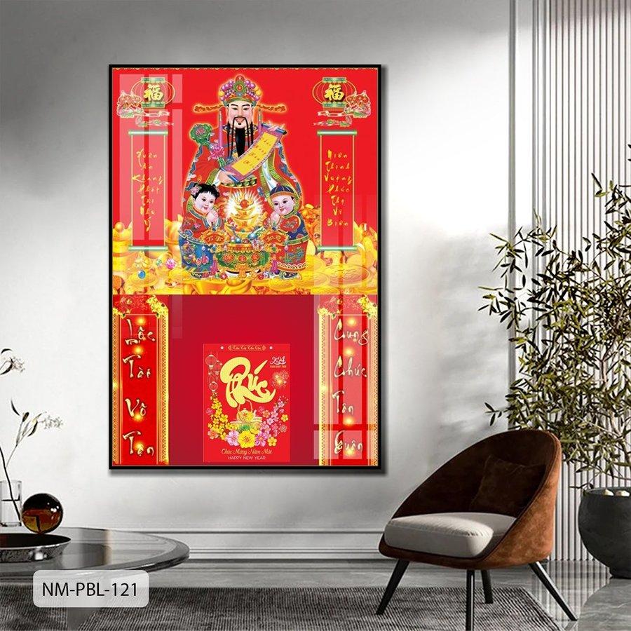 Lịch Tết Tranh Tráng Gương Treo Tường Thần Tài mẫu 5 2024
