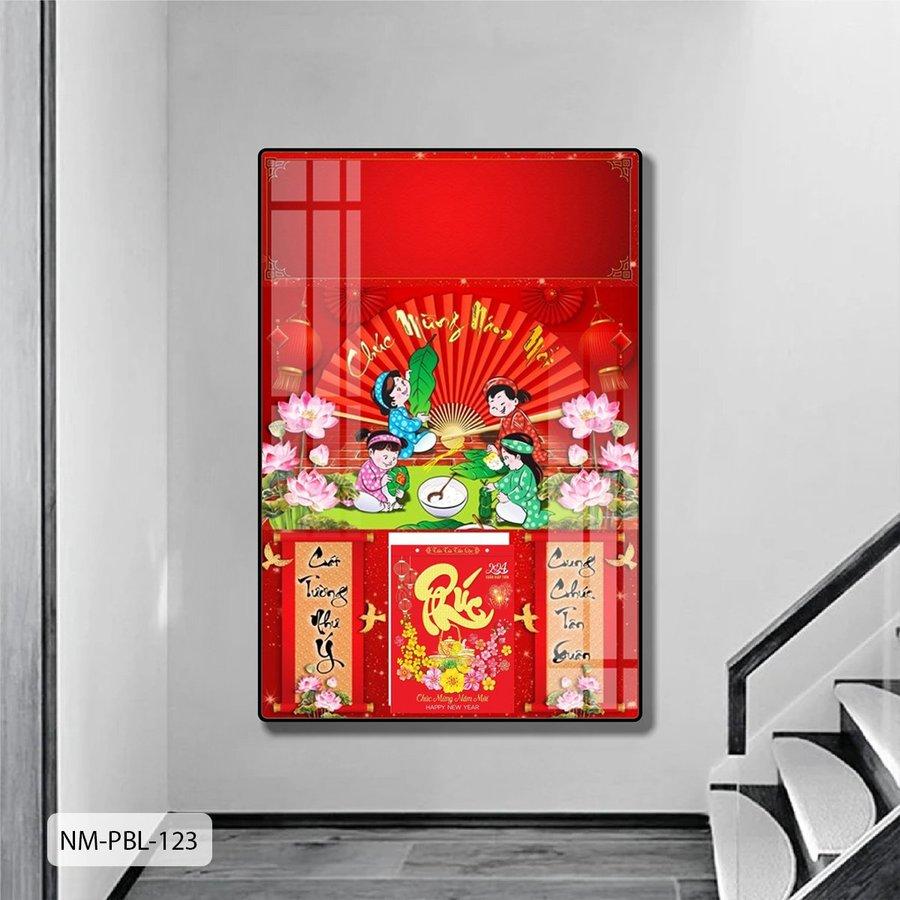 Lịch Tết Tranh Tráng Gương Treo Tường Gia Đình Sum Vầy Đón Xuân Sang