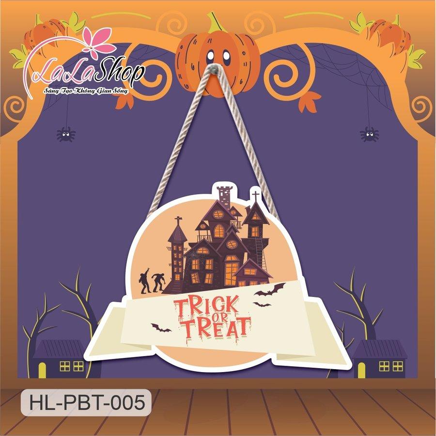 Bảng Treo Cửa Trang Trí Halloween Hình Ngôi nhà 50x35cm