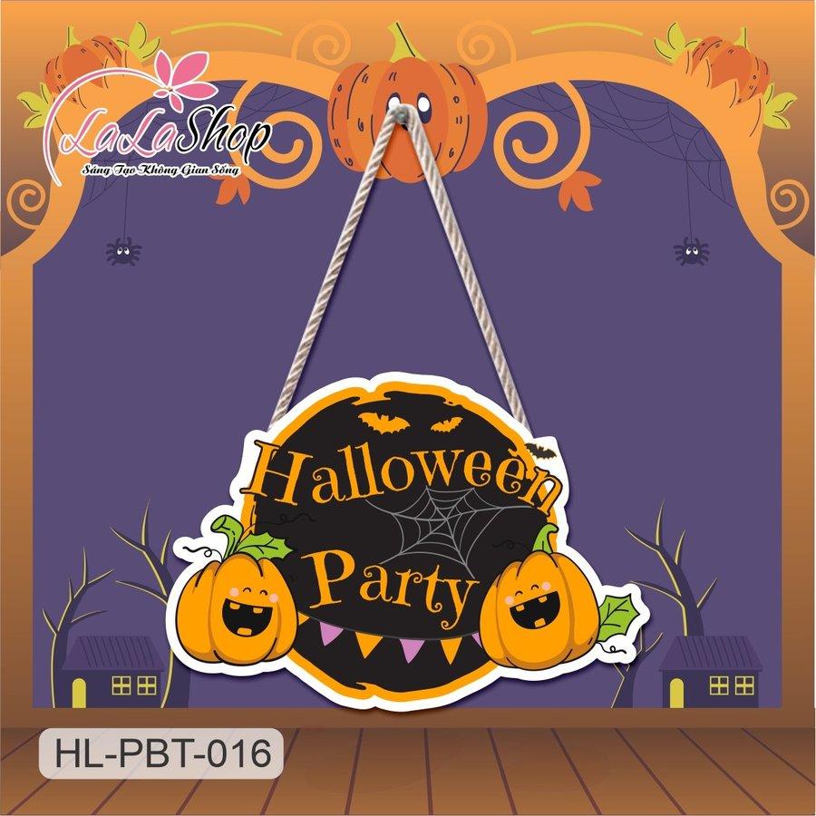 Bảng Treo Cửa Trang Trí Halloween Hình Bí Ngô mẫu 2 50x35cm