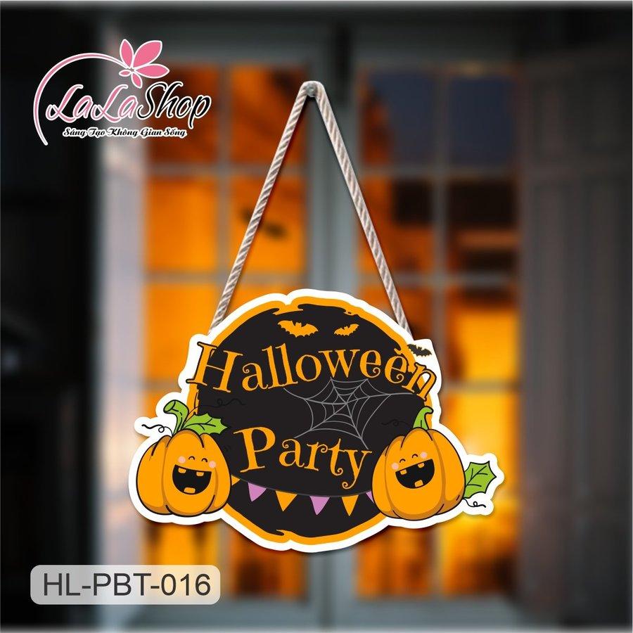 Bảng Treo Cửa Trang Trí Halloween Hình Bí Ngô mẫu 2 50x35cm