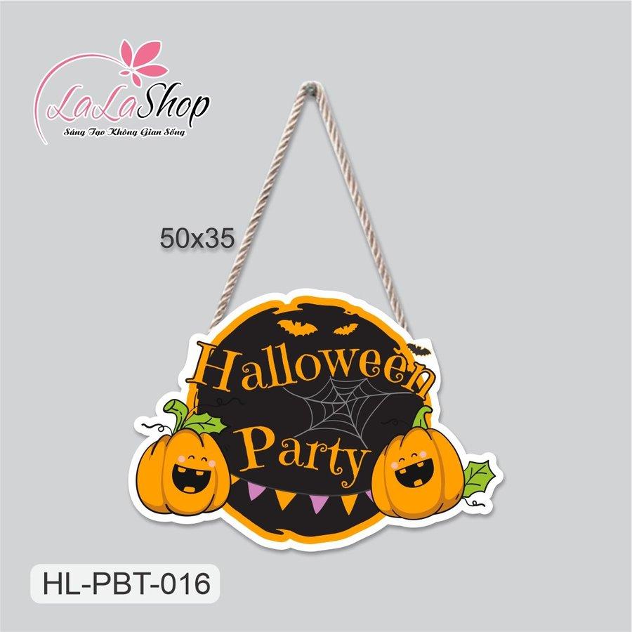 Bảng Treo Cửa Trang Trí Halloween Hình Bí Ngô mẫu 2 50x35cm