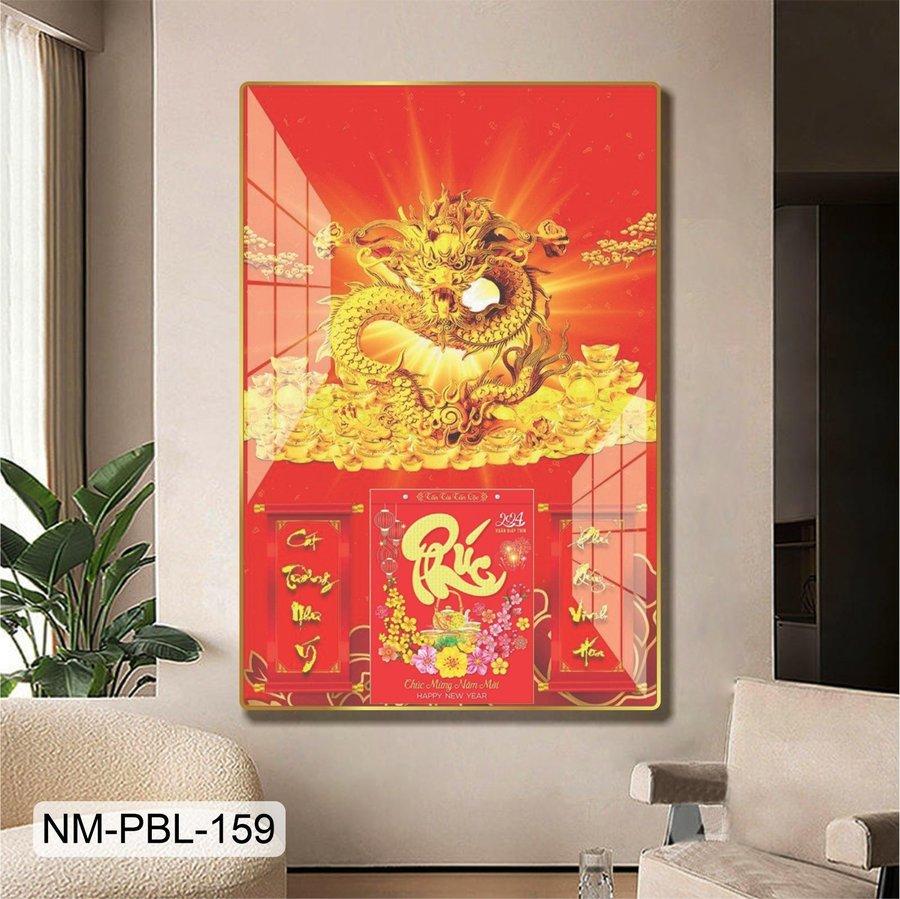 Lịch Tết Tranh Tráng Gương Treo Tường Rồng Vàng Mẫu 3 2025