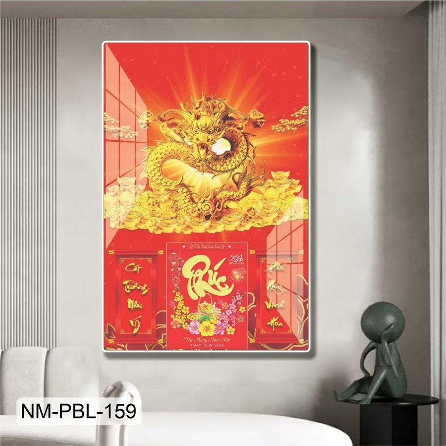 Lịch Tết Tranh Tráng Gương Treo Tường Rồng Vàng Mẫu 3 2025
