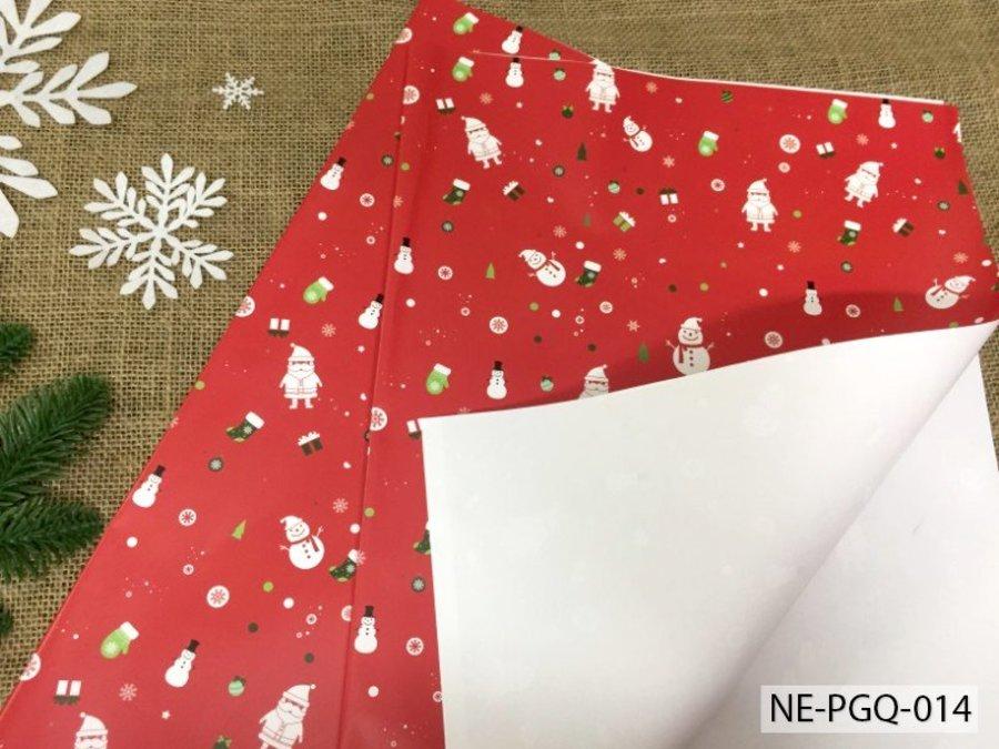 Set 5 Giấy gói quà họa tiết noel đỏ