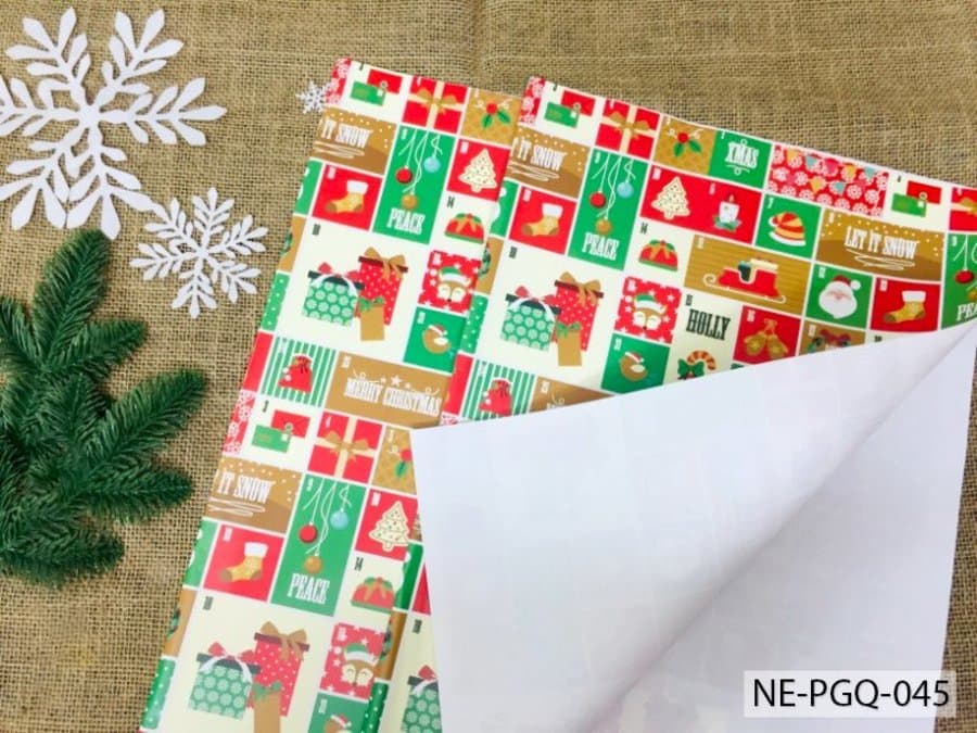 Set 5 Giấy Gói Quà Tặng Họa Tiết Noel