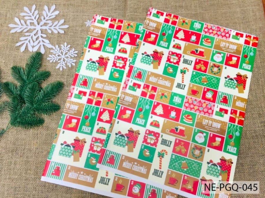 Set 5 Giấy Gói Quà Tặng Họa Tiết Noel