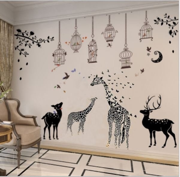 Decal dán tường vườn hươu 3