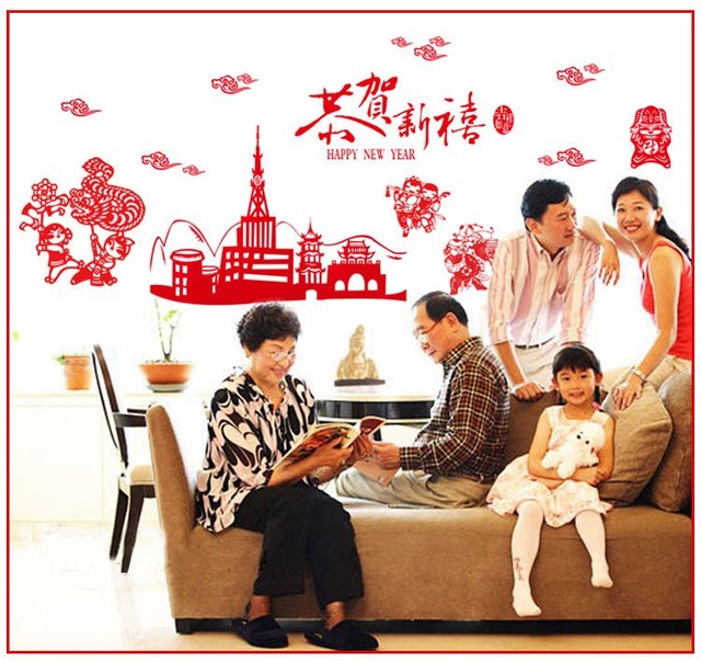 Decal dán tường Tết 5
