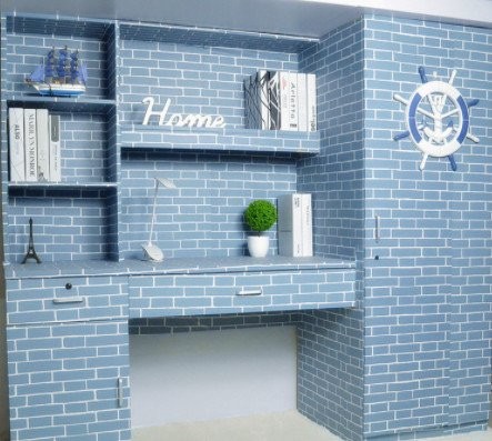 10m Giấy Dán Tường Gạch Xanh