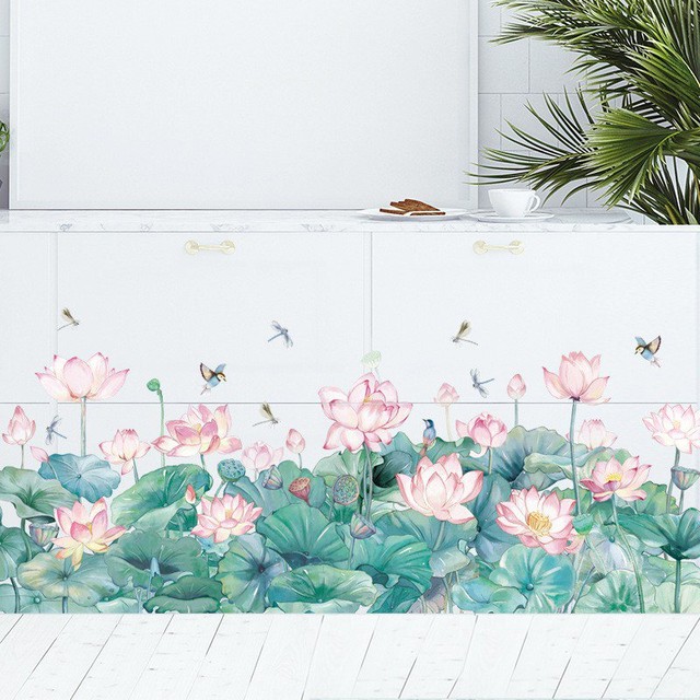 Decal dán tường hồ sen