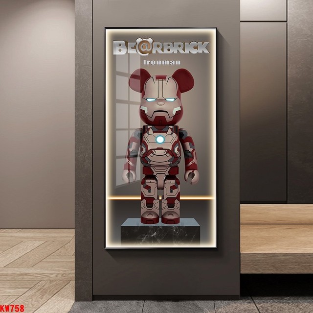 Tranh Treo Tường Gấu Bearbrick Siêu Anh Hùng Iron Man