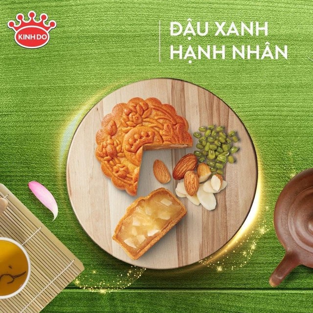 Bánh Trung Thu Kinh Đô Đậu Xanh Hạnh Nhân 0 Trứng 150g (XDX)