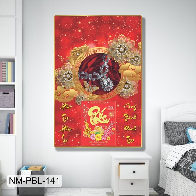 Lịch Tết Tranh Tráng Gương Treo Tường Phát Tài Phát Lộc 2025