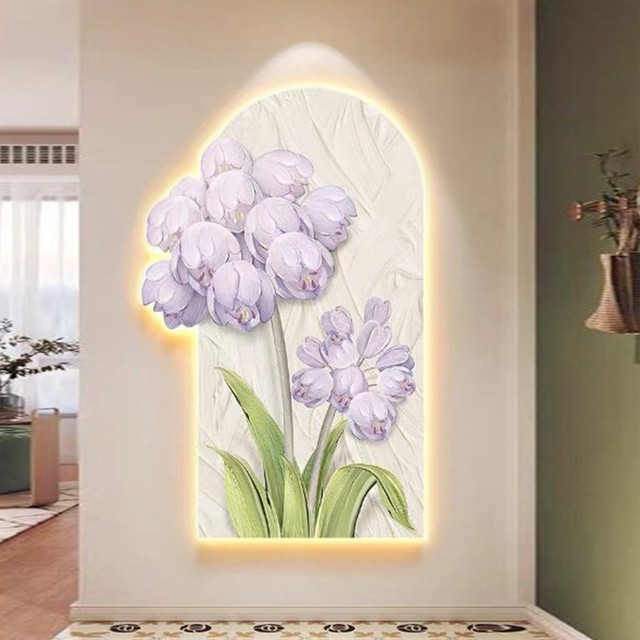 Tranh Đèn Led Tráng Gương Pha Lê Hoa Tulip Nghệ Thuật